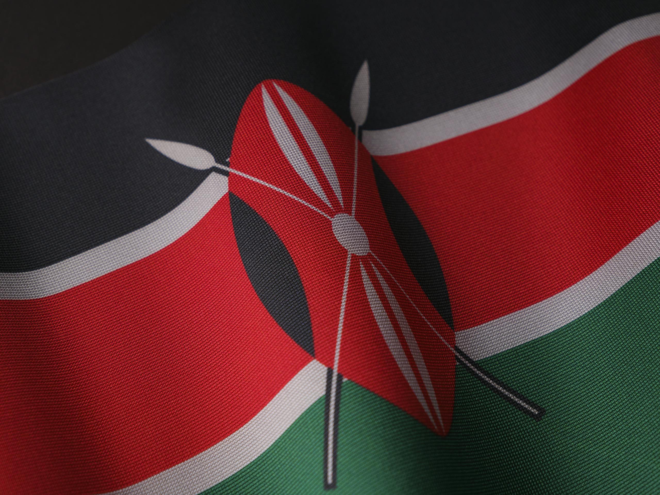 Flag of Kenya in Close Up Shot